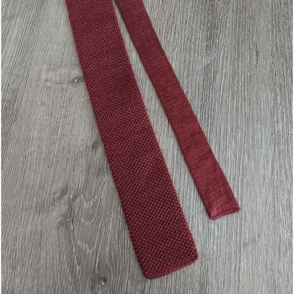 Vintage Roosternit Mohair Wool Square Tip Mens Rooster Tie Burgundy - Picture 4 of 6